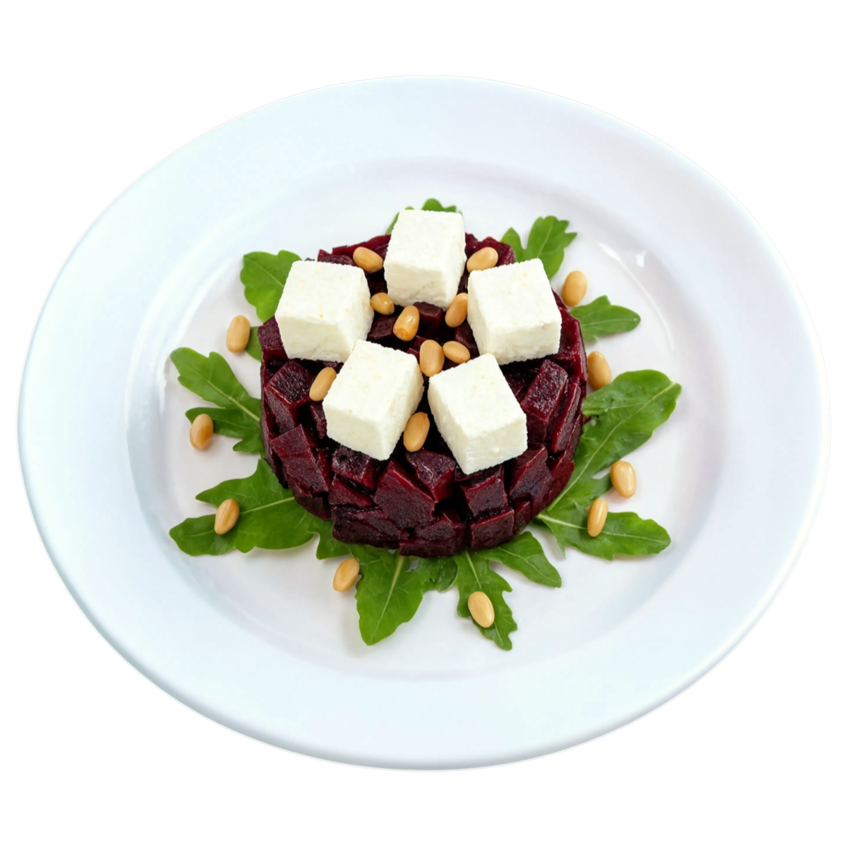 Запеченная свекла с сыром фета и руколой