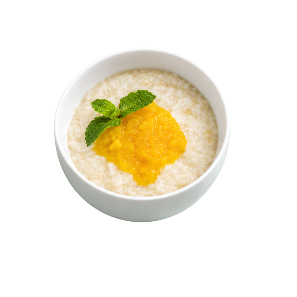 Нежная кокосовая каша с персиками