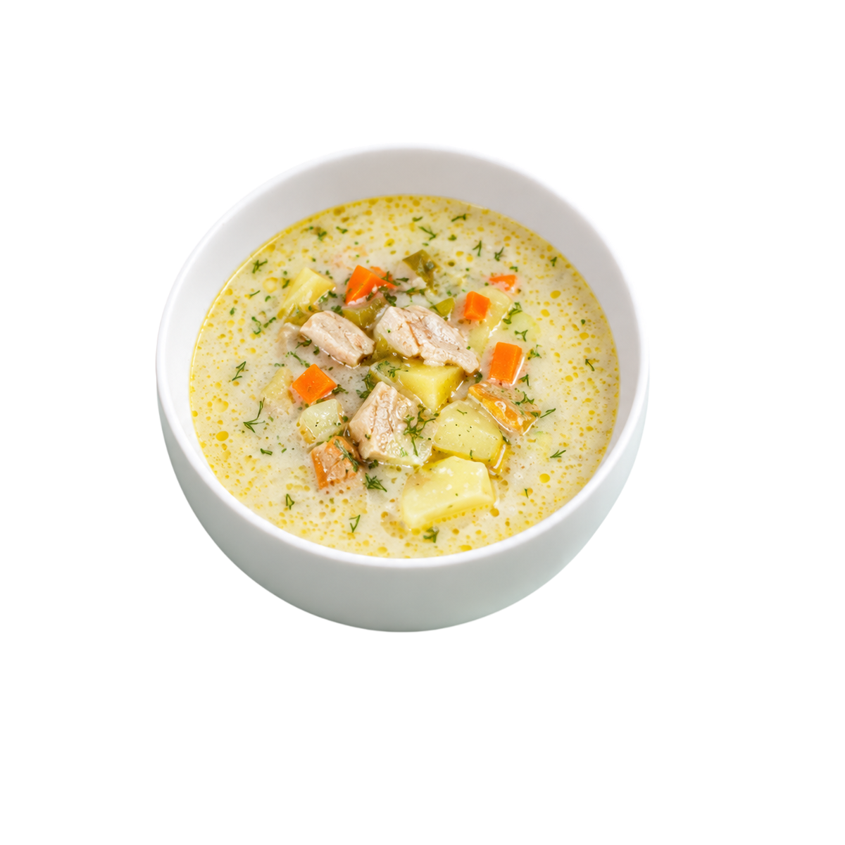 Сырный суп с цыпленком